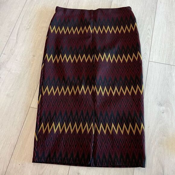 Zara Knit skirt Zig Zag Textured Fall Straight Pencil size L - Picture 4 of 7
